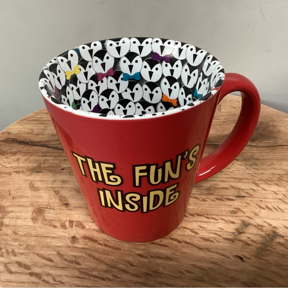 🔴 “The Fun’s Inside” Coffee / Tea / Beverage Mug / Cup - Ceramic - Excellent - Picture 3 of 13